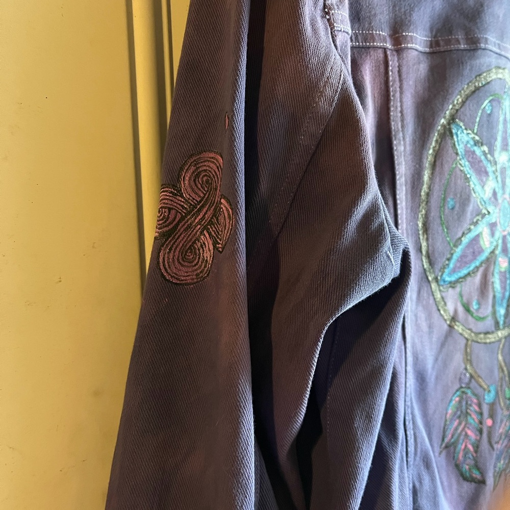 Purple denim  Jacket with Dreamcatcher Design